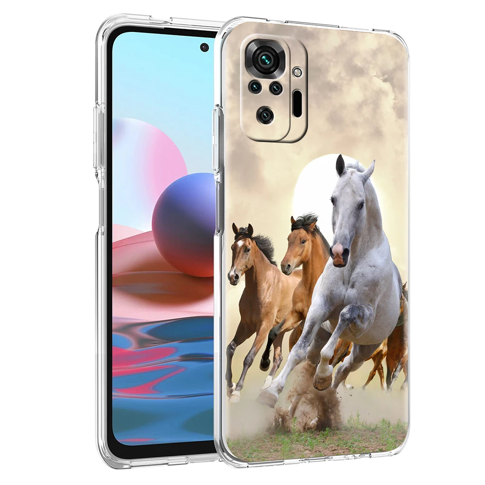 Elegant Horse Design Transparent Phone Case - Durable TPU Protective Shell