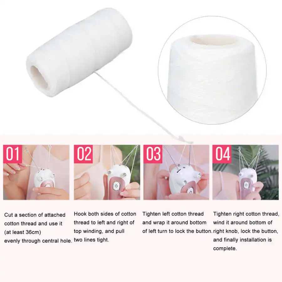 Electric Facial Hair Remover Wire Physical Cotton Thread Tender Skin Cotton Replacement Part for Daily Use