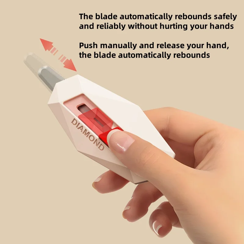다이아몬드 디자인 언박스 나이프 안전 라운드 헤드 커터 자석식 카톤 박스 커터 포장 개봉용 레터 커터 유틸리티 나이프
