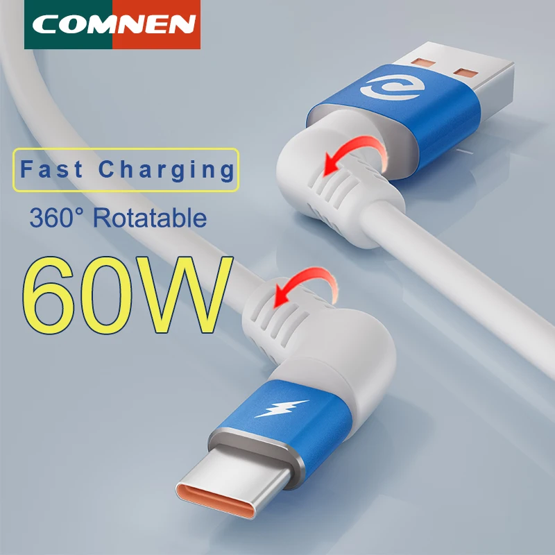 Universal High-Speed USB-C Charging Cable – 60W PD & QC 3.0 Fast Charge