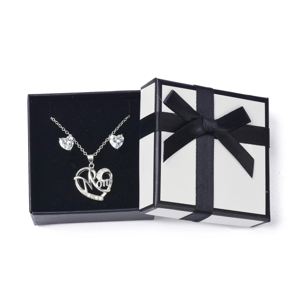 18/24pcs Paper Jewelry Set Box Square Gifts Boxes for Necklaces and Earring Fashion Jewelry Display Box 7x7x3cm,with Black Spong