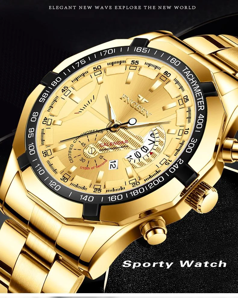 Nuevo reloj Fenzun Reloj resistente al agua Reloj de esfera grande Reloj de calendario nuevo de gran tamaño Tecnología creativa_voghion.com