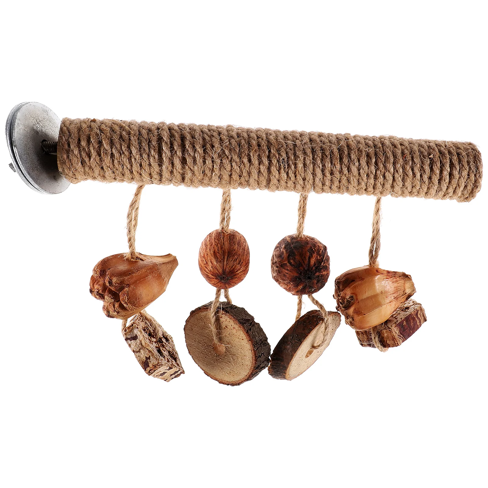 Wooden Bird Perch Toy for Parakeet Cockatiel Cage