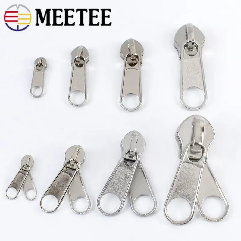 10Pcs 3# 5# 8# 10# 20# Zipper Slider for Nylon Resin Zips Single/Double Side Zippers Puller Head Luggage Tag Sewing Accessories