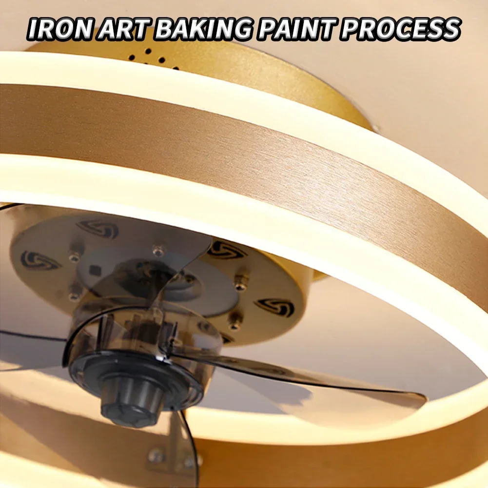 Modern Ceiling Fan With Light 110V Led Ceiling Fan With 3 Color Temperature Adjustable Wind Speed Remote Control For Living Room
