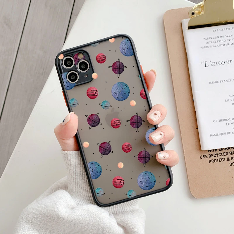

Planet Glitter Phone Case For iPhone 11 13 12 15 14 Pro Max Cosmic Planet For iPhone 7 8 Plus SE2 XR X XS Hard Back Covers