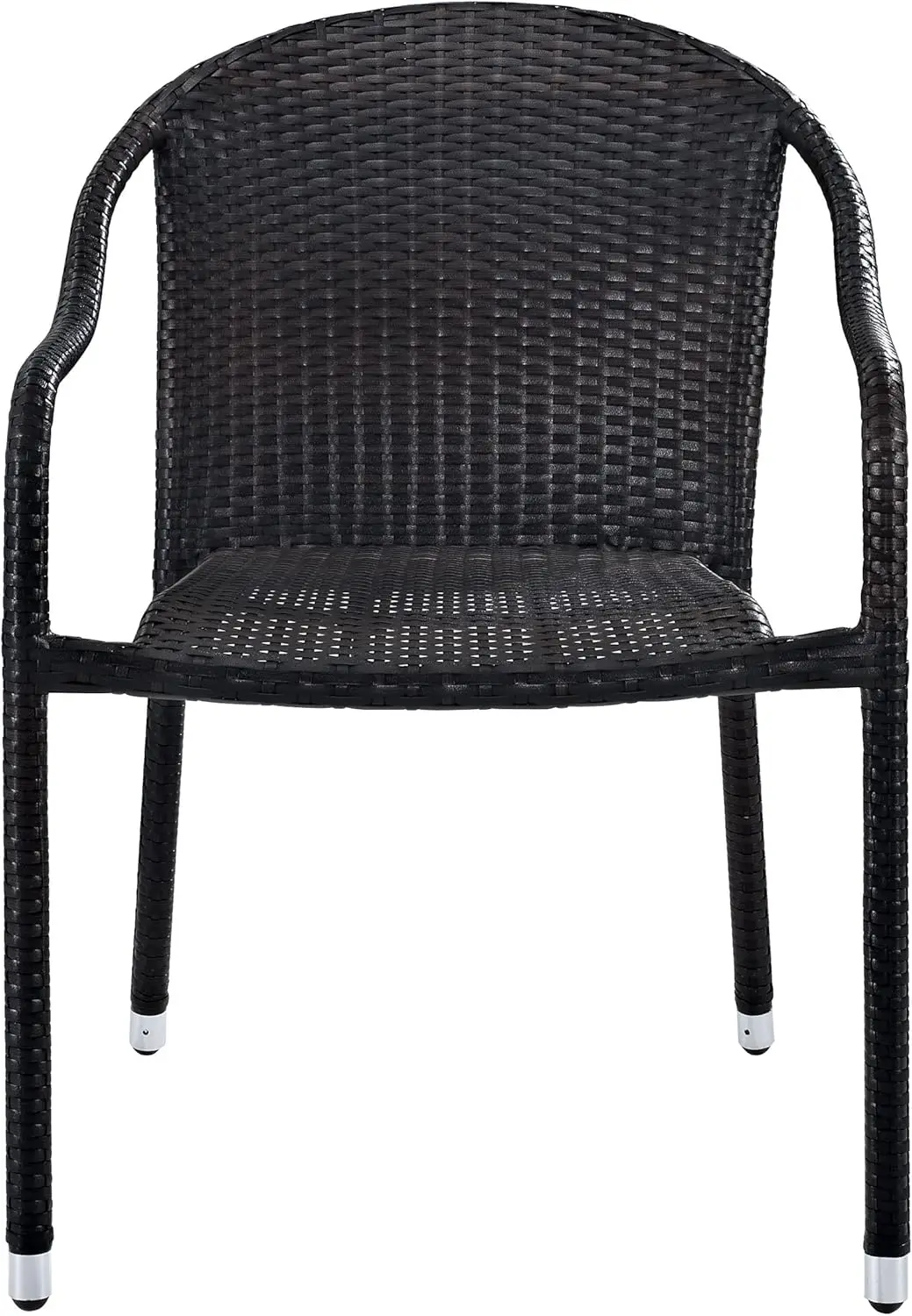 Furniture CO7109-BR Palm Harbor Outdoor Wicker Stackable Chairs, Set of 4, Brown