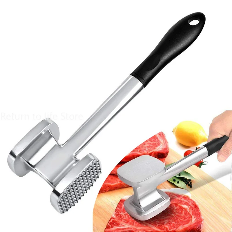 1Pcs Stainless Steel Useful Loose Meat Tenderizers Meat Hammer for Steak knock-sided for Steak Pork Pounders Kitchen Tools