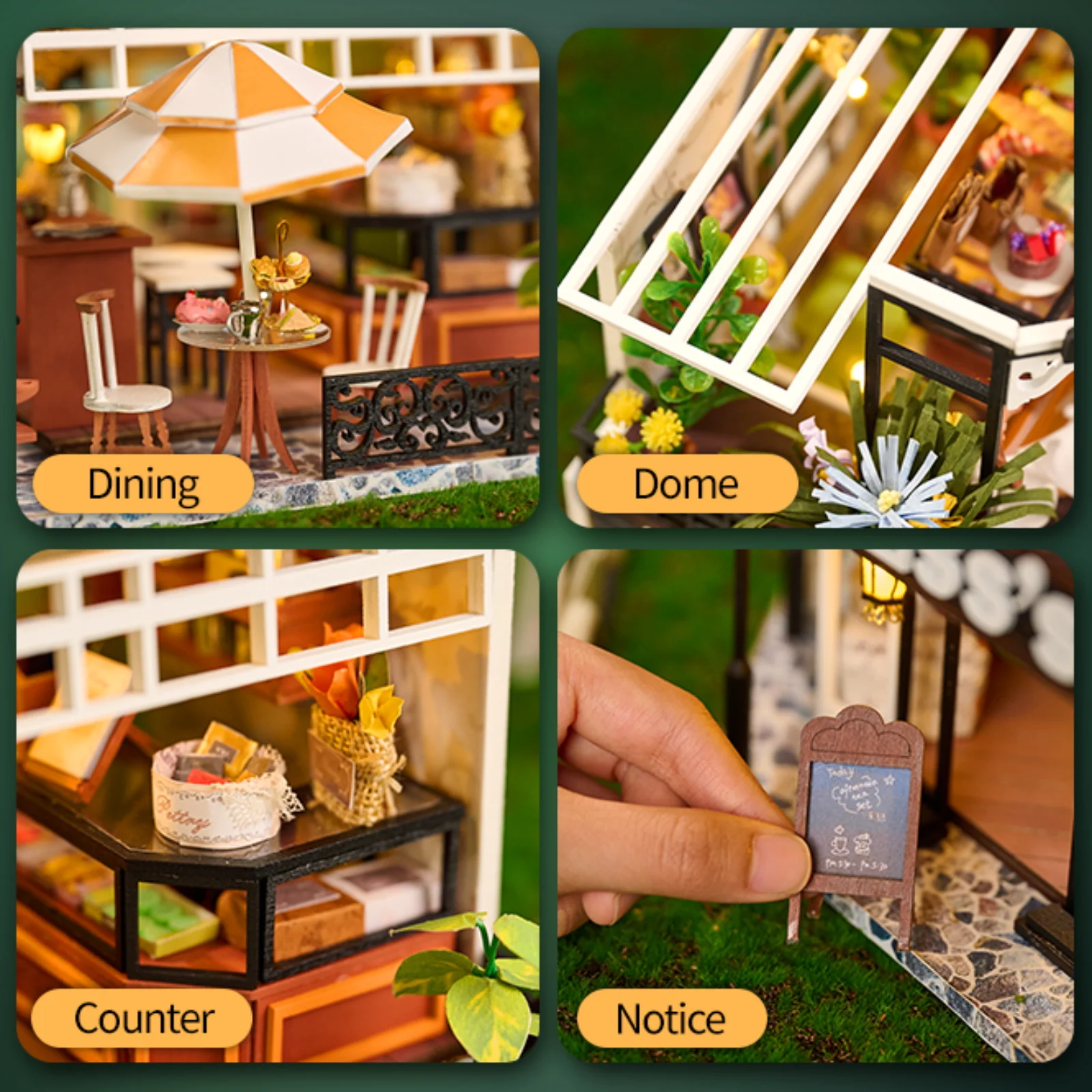 DIY Wooden The Duchess's Tea Room Cottage Doll Houses Miniature Model Kit Dollhouse with Furniture for Friends Birthday Gifts 5