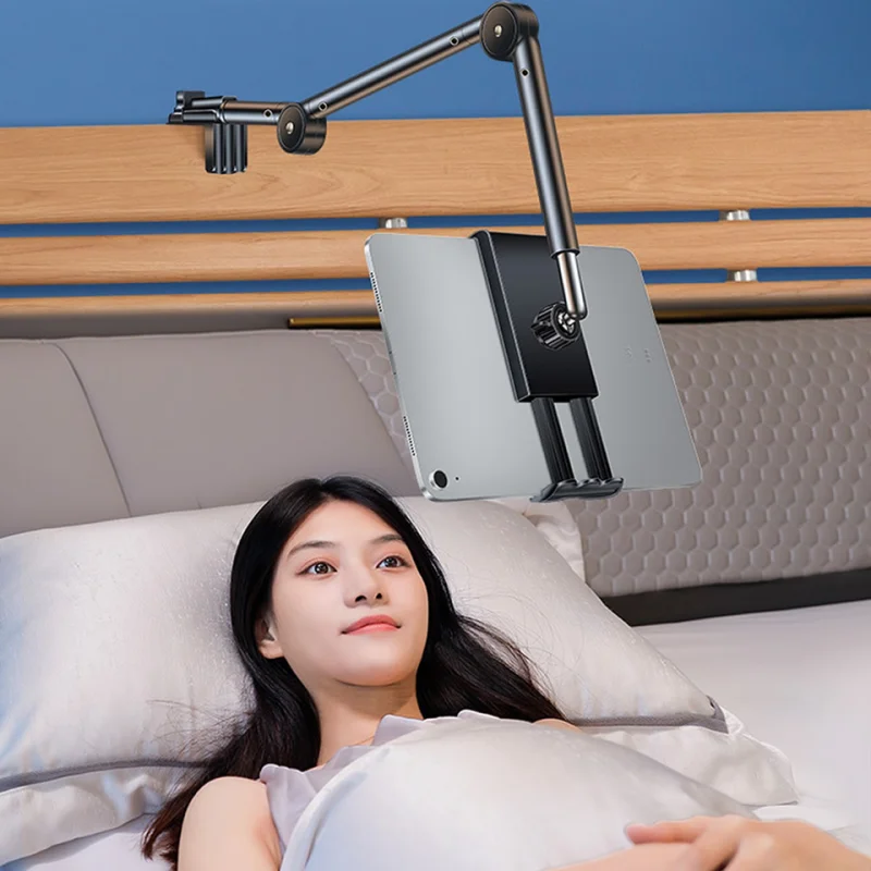 Desk Alloy Long Arm Tablet Bracket Adjustable Foldable Tablet Stand Support Flexible Folding Holder IPad Pro Pad Accessories tablet stand tablet holder