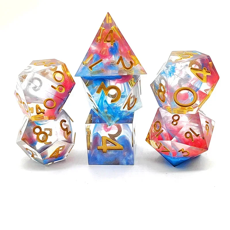 Mixed Dice Set A Variety of Color Styles for DND RPG Portable Toys, Math Teaching Adults and Children TRPG D4 D6 D8 D10 D12 D20