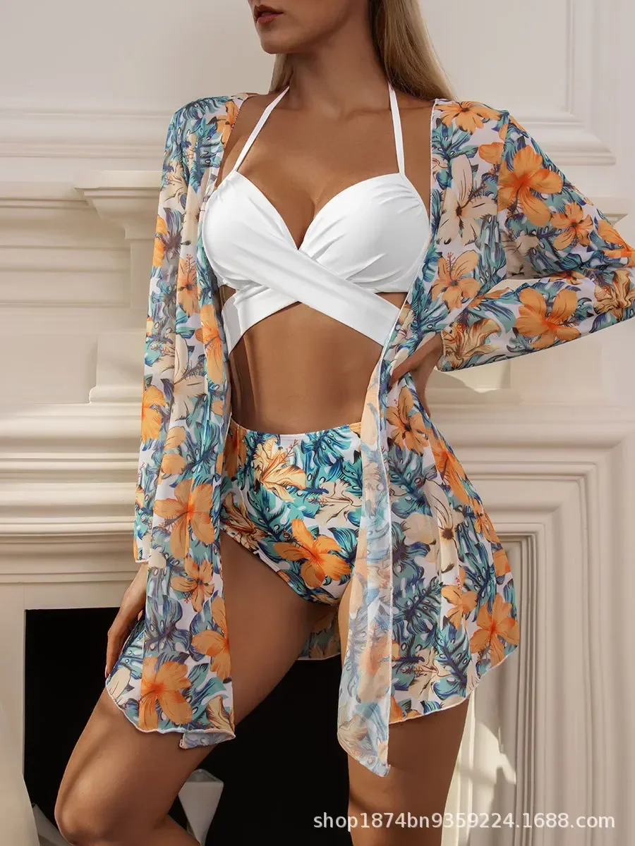 New Bikini Beach Skirt Tunics for Beach Cover up Swimsuit Women Ruffle Biquini Bathing Suit Summer Wear Swim Suit