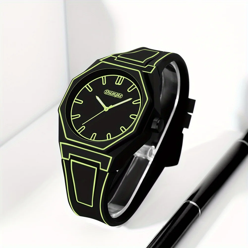 Preppy Style Quartz Wrist Watch - Round Dial, Electronic Drive, Silicone Strap, Unisex, Holiday Gifts(Gift box does not include)