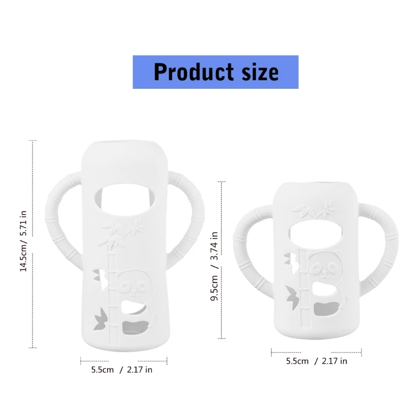 Soft Silicone Protective Cover for 120/250ml Glass Baby Bottles Handle Grip Case Shockproof Sleeve Protector