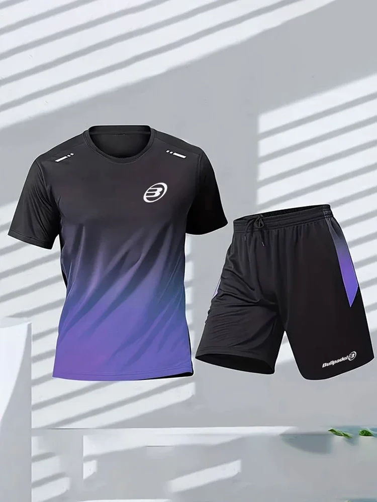 Bullpadel Men's Sport T-shirt Men's Tennis Sport Short Sleeve 3D Printed Football Training T-shirt Summer Badminton Tracksuit 5