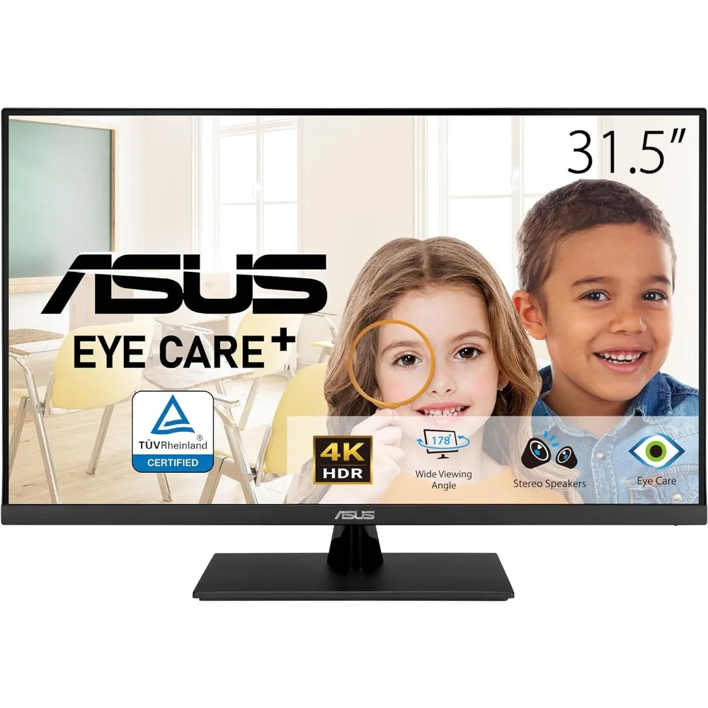 

31.5” 4K HDR Eye Care Monitor (VP327Q) – UHD (3840 x 2160), 99% sRGB, HDR-10, Adaptive-Sync, Speakers, DisplayPort