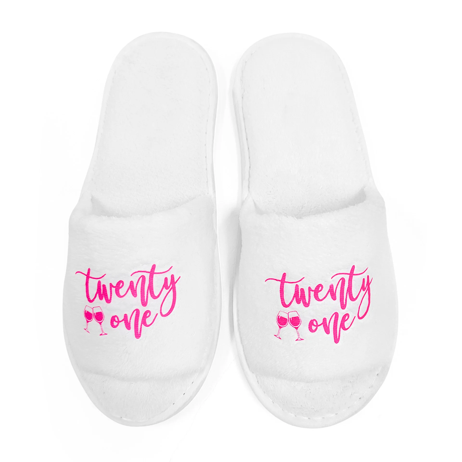 "Twenty One" Printed Cozy Plush Slippers,Perfect For 21st Birthday Party, Girlfriend Birthday Gifts & Gifts for Daughters 2