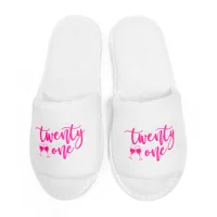 "Twenty One" Printed Cozy Plush Slippers,Perfect For 21st Birthday Party, Girlfriend Birthday Gifts & Gifts for Daughters 2