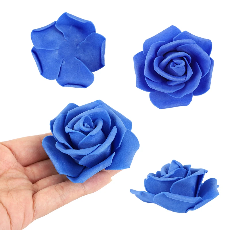 20pcs 6-7cm Rose Flower Head Foam Artificial Roses for Wedding Bouquet Table Decoration Christmas Party Home DIY Craft Gifts