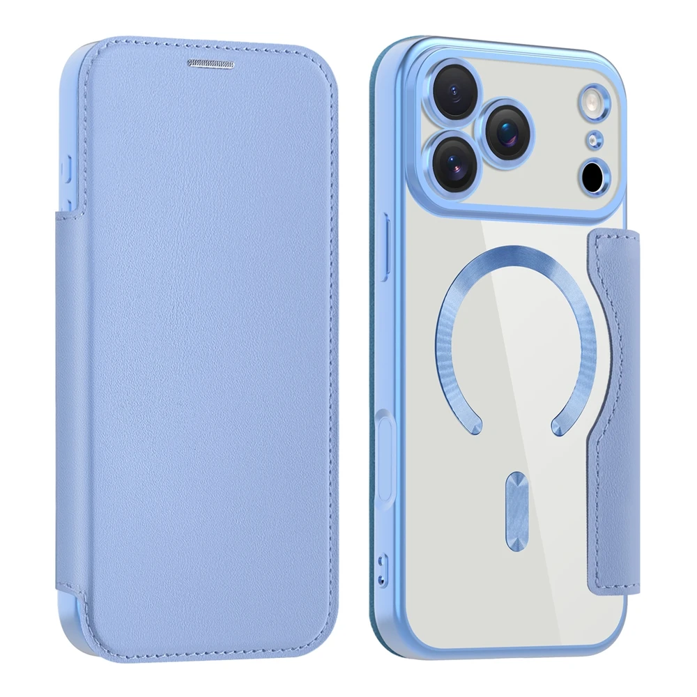 Premium Flip Leather Case with Card Holder and Magnetic Wireless Charging