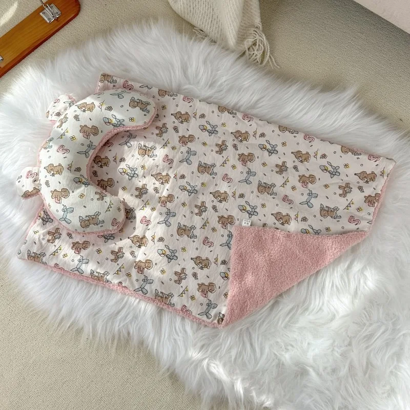 Pet Blanket With Pillow Dog and Cat Printed Nest Mat Dog and Cat Sleeping Pillow Quilt Warm mat puppy