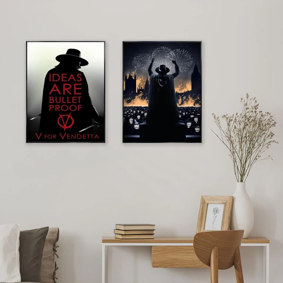 Poster V For Vendetta Sur Toile 60x90 Cm – Déco Murale Moderne Pour Salon, Chambre, Bureau