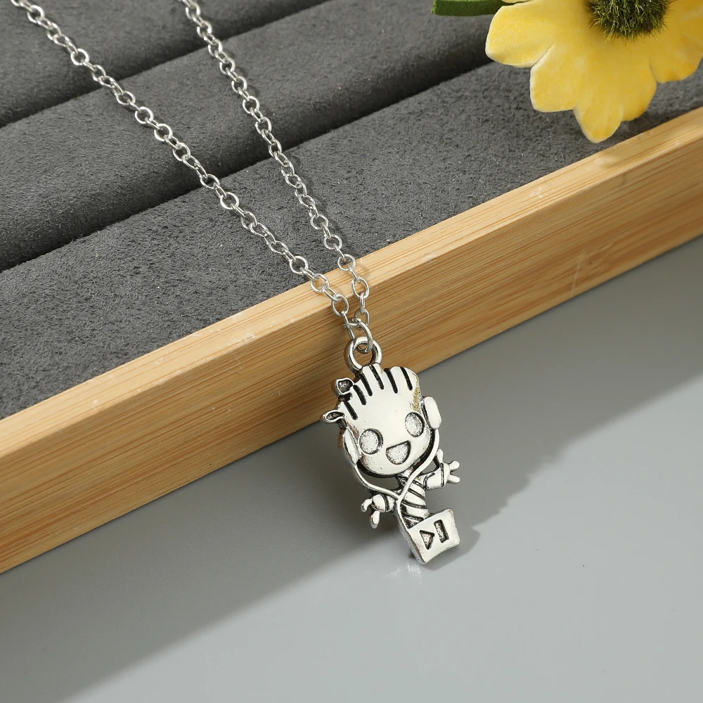 Marvel Movie Guardians of the Galaxy Groot Necklace Cute Groot Figurine  Pendant Necklace for Fans Jewelry Accessories Gift