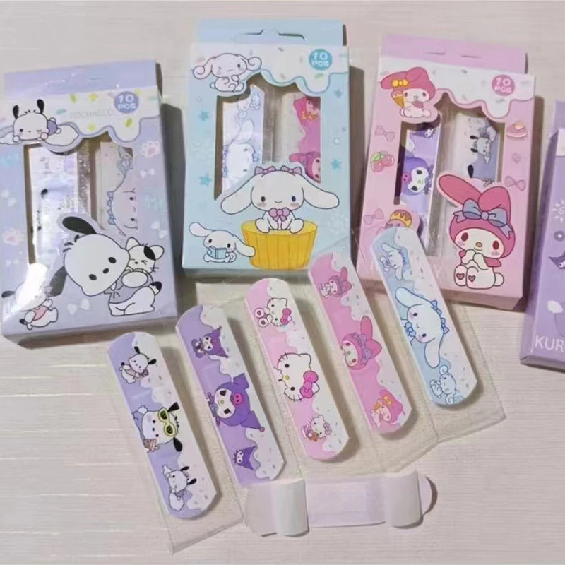 

Sanrio Kawaii Hello Kitty Bandaid Cinnamoroll аниме мультфильм принт портативный износостойкий дышащий защита от ран Bandaid