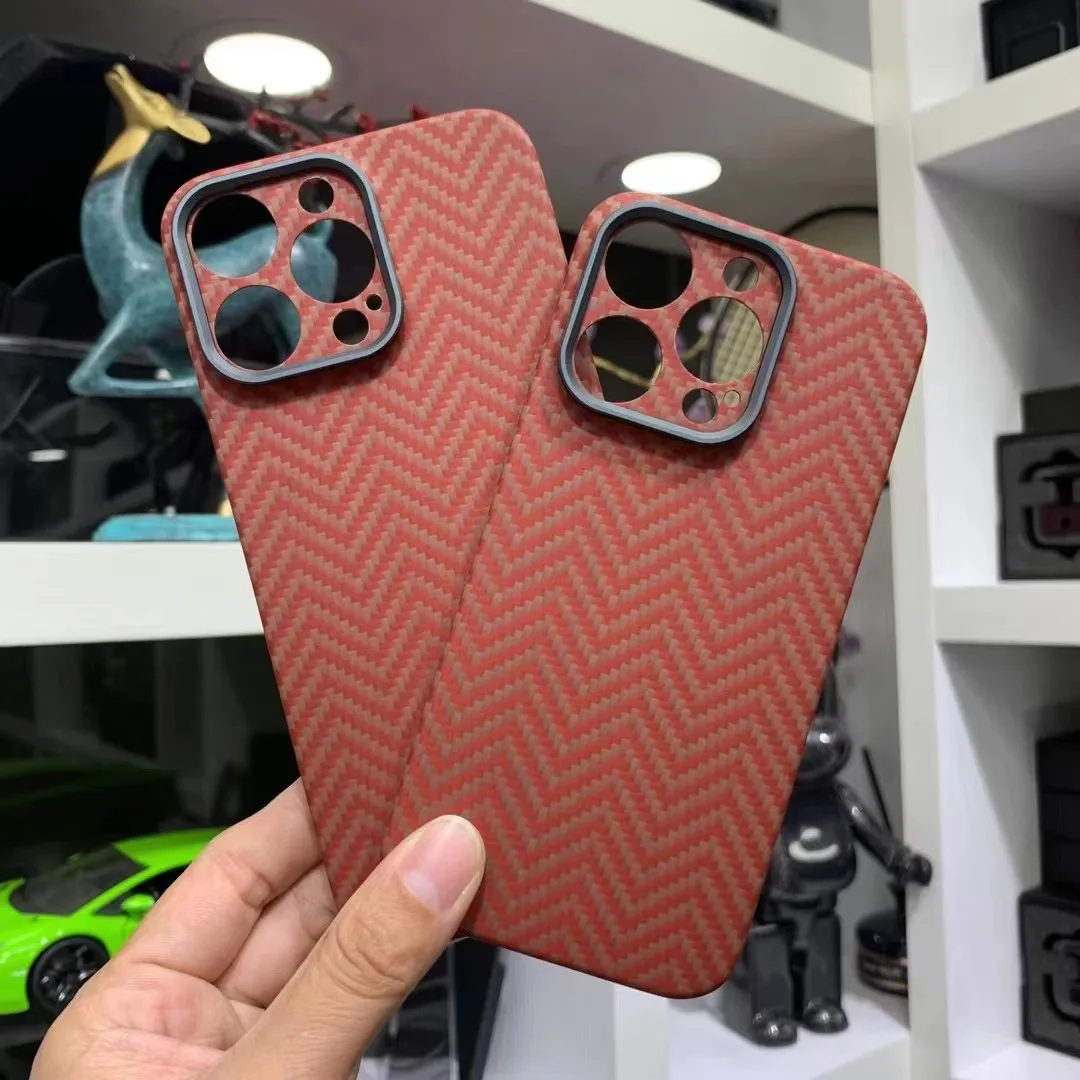 

Real Carbon Fiber Case For iPhone 14 Pro Max Aramid fiber Ultra Thin Cover for iphone 14 Plus Matte Metal Camera Protection Ring