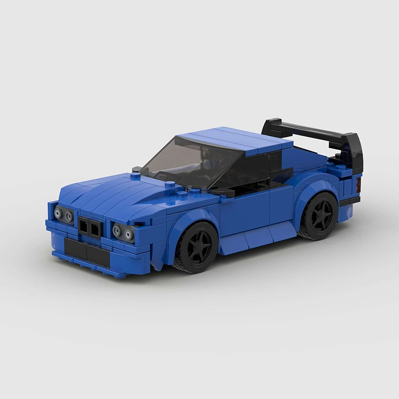 MOC e36 레이싱 럭셔리카 로고 차량 도시 스피드 챔피언 레이서 빌딩 블록 브릭 세트, 창의적인 차고 장난감, 어린이 휴가 선물