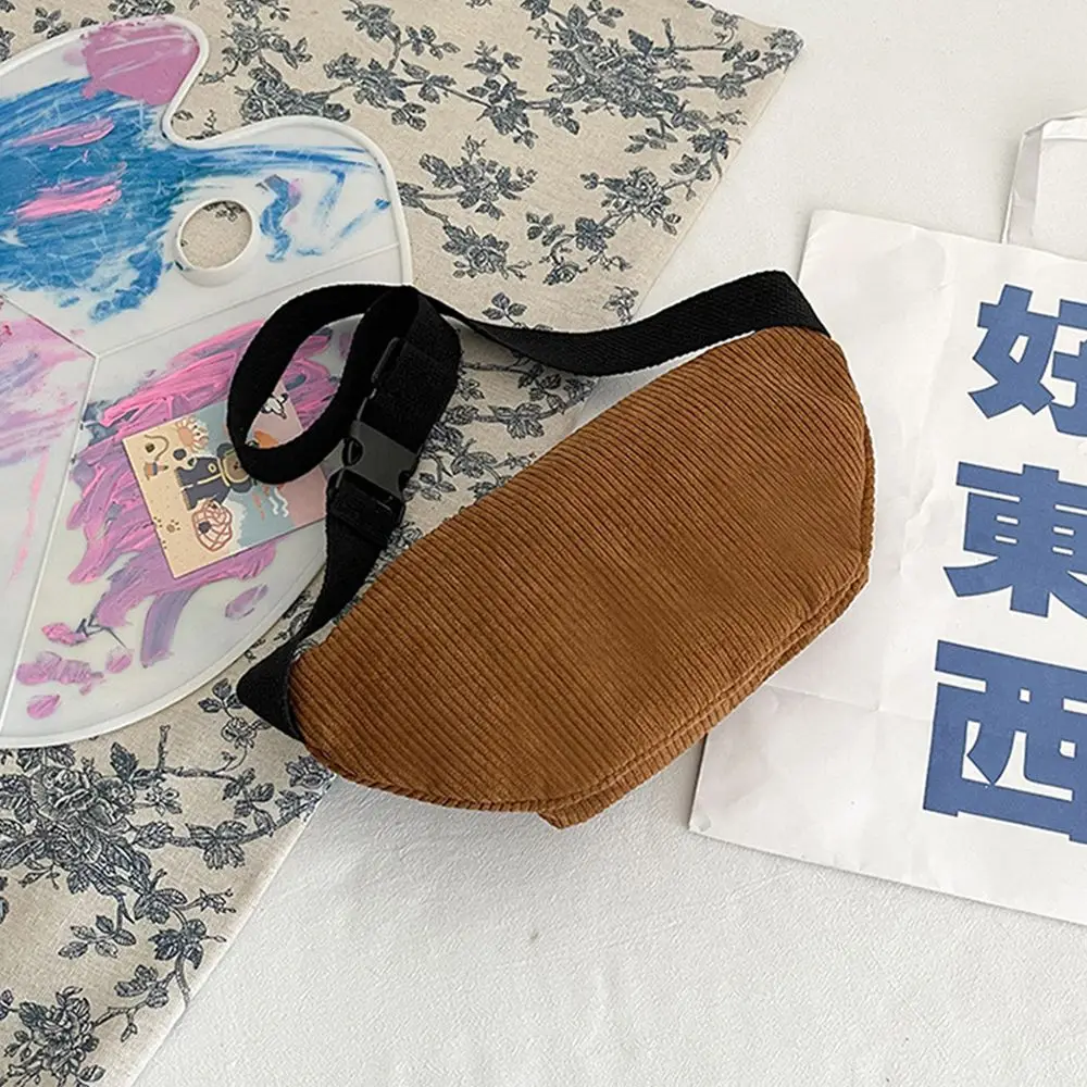 Corduroy Women's Waist Bag Small Canvas Ladies Shoulder Crossbody Bags for Women Fanny Pack Fashion Phone Female Chest Bag 4