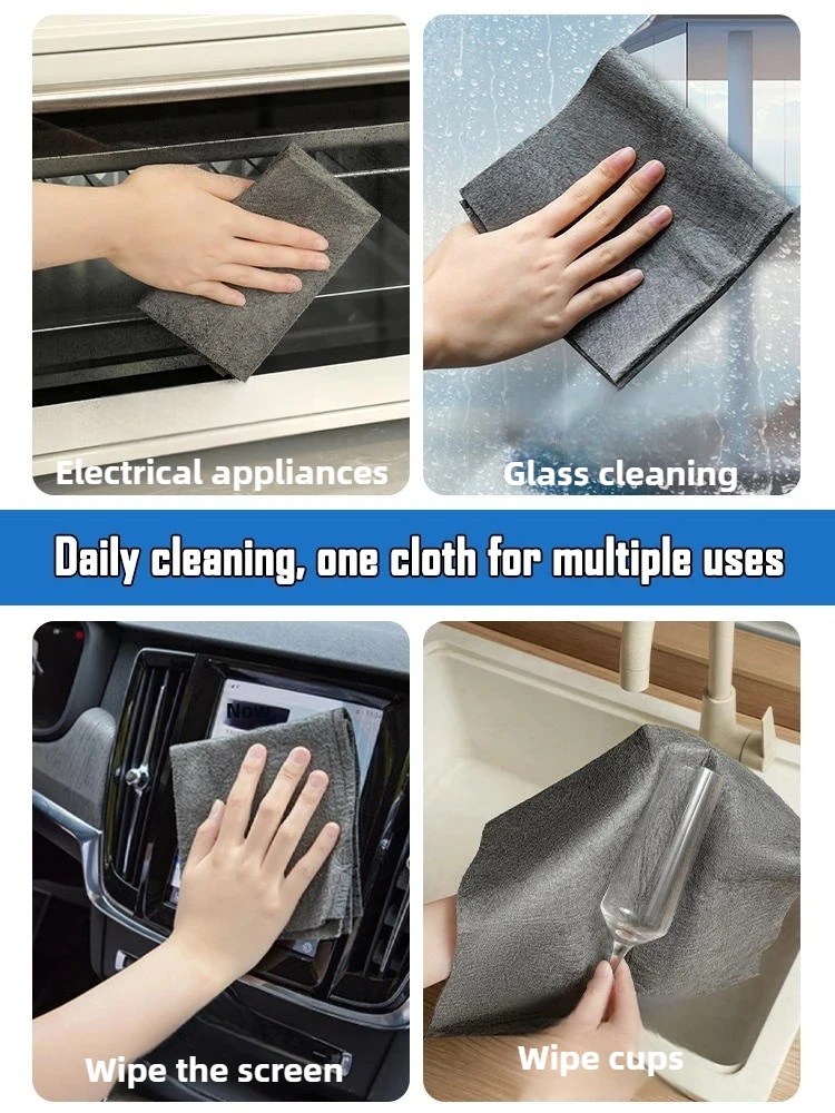 Professional Streak-Free Magic Cloth - Extra Thick Absorbent Cleaning Towel for Windows/Mirrors/Glass, Non-Scratch Multipurpose