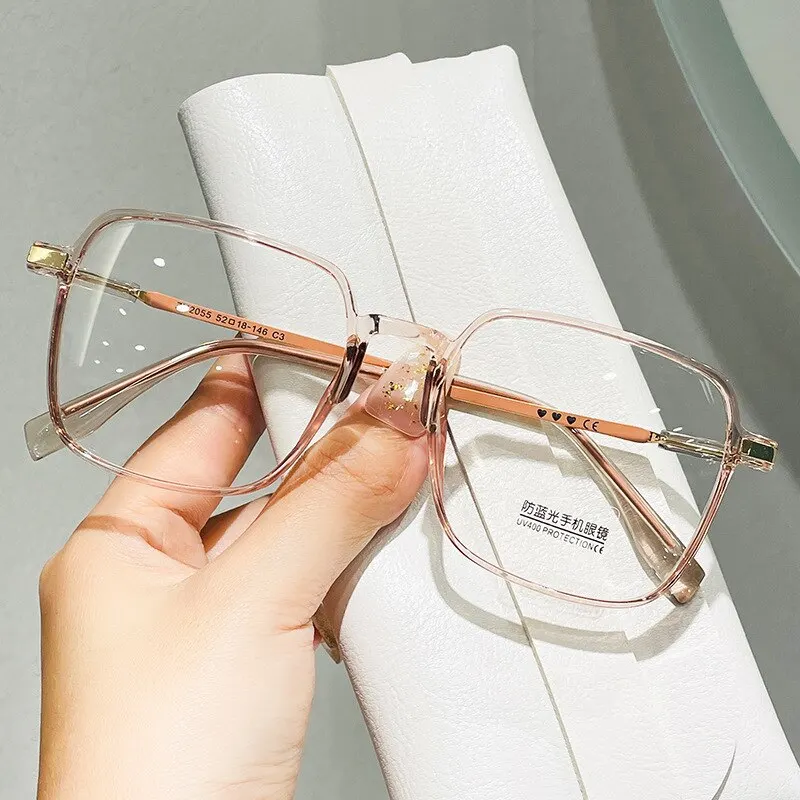 Quadratische blaue Licht blockierende Brille Mann und Frau schwarz übergroße optische Brille Vision Brille großen Rahmen Computer Brillen – Detail 1