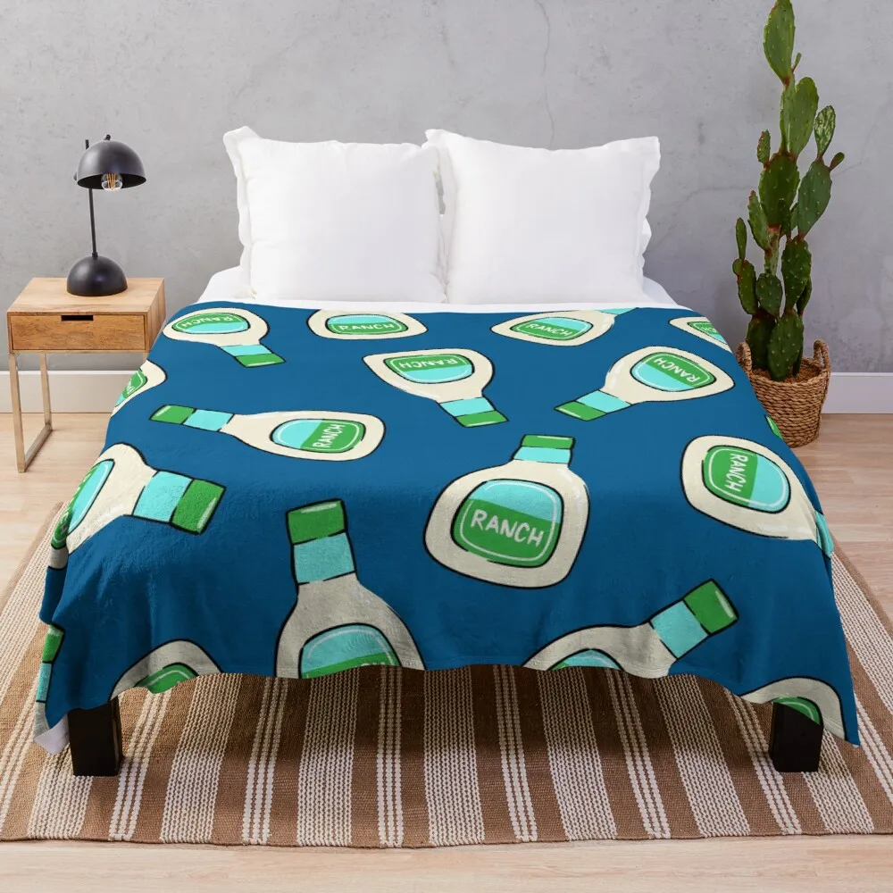 

Ranch - salad dressing bottle (blue) Throw Blanket thin blanket Kid's blanket hairy blankets