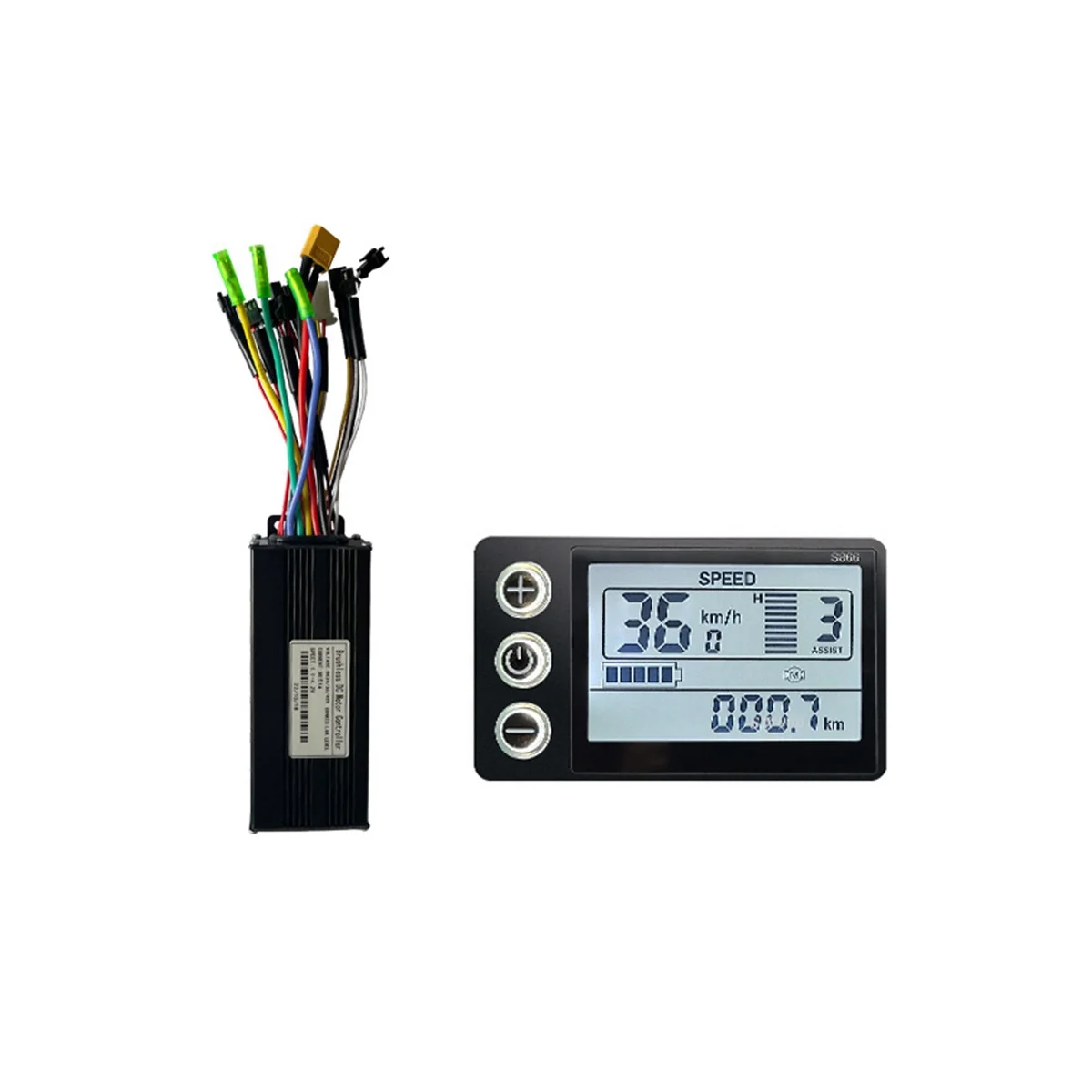

30A Three-Mode Sine Wave Ebike Controller with S866 Display for 36V 48V 750W1000W Electric Bicycle Motor Conversion Part