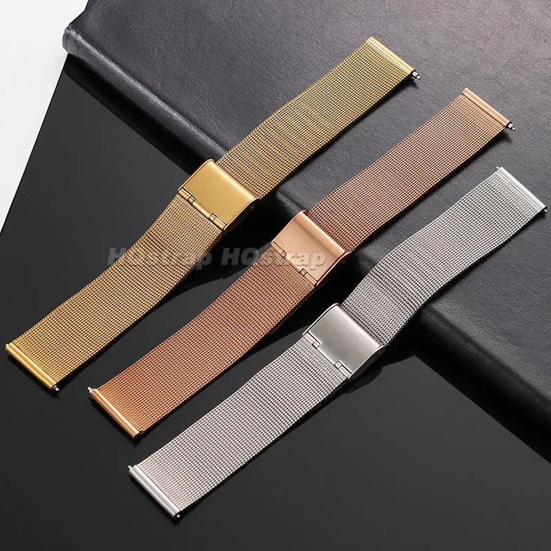 Elegant Stainless Steel Milanese Loop Mesh Watch Band with Quick Release