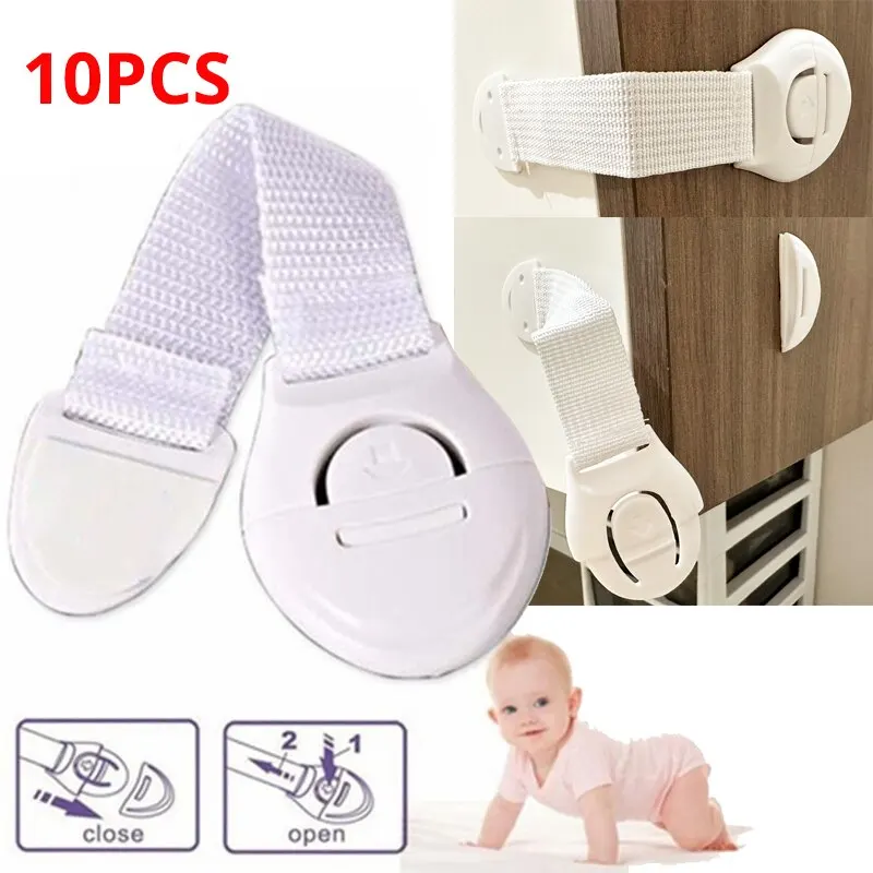Cabinet Lock 10pcs Kids Safety Baby Proof Security Protector Drawer Door Plastic
