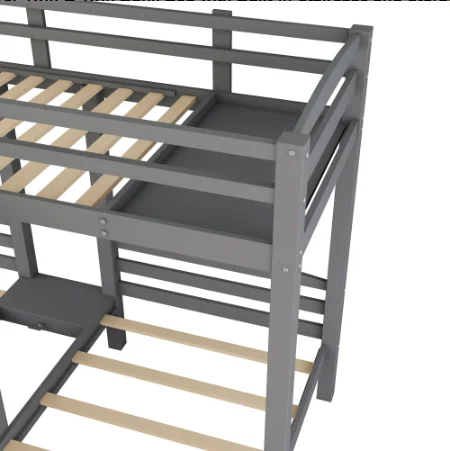 Triple Twin Bunk Bed with Staircase 6
