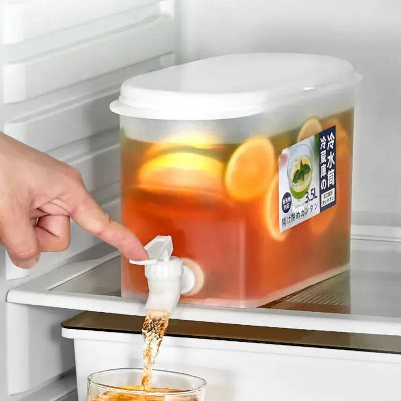 

Cold Water Kettle with Faucet Beverage Dispenser 3.5L Water Jug Lemonade Juice Container Water Pitcher for Refrigerator Kitchen