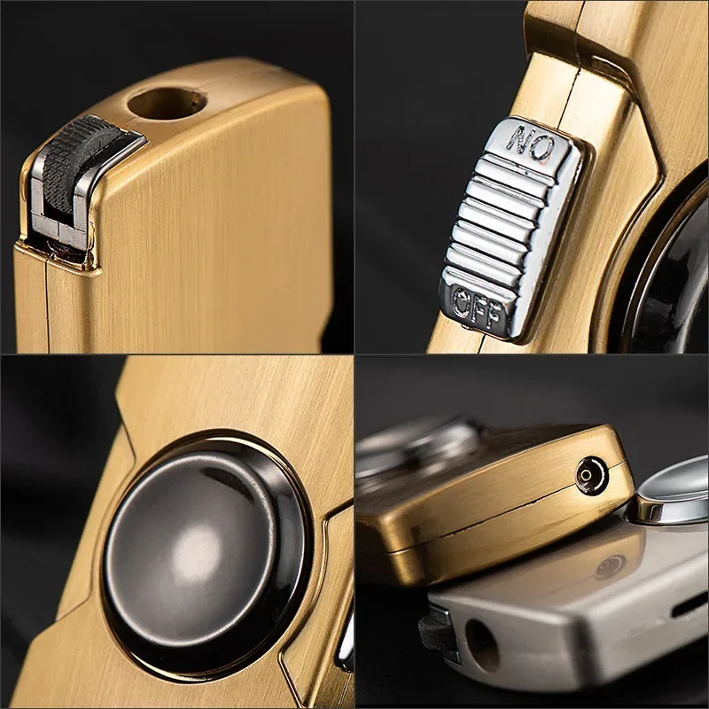 Creative Mini Fidget Spinner Gas Lighter Grinding Wheel Windproof Finger Toy Lighter Gadgets Men's Gifts Smoking Accessories