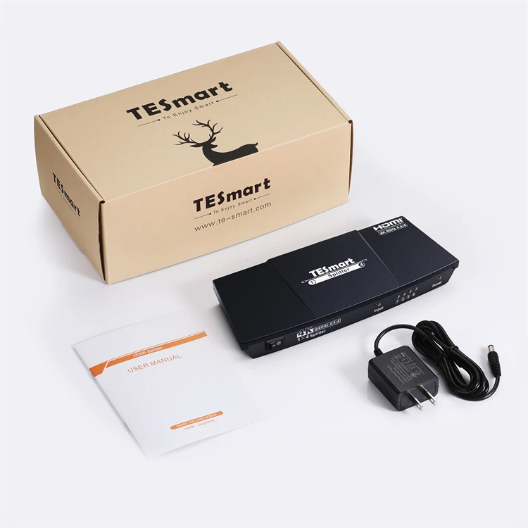 

TESmart HDMI Splitter 1 in 4 out 4k support CEC HDR hdmi switch/splitter for PCS HDTV 4K60hz HDMI Splitter