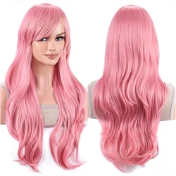 Muted Lavender Wavy Lolita Cosplay Wig - 28inches (Pink)
