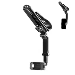 Multifunctional 360° Rotating Car Phone & GPS Holder with Rearview Mirror and Seat Clip Mount (Gray)