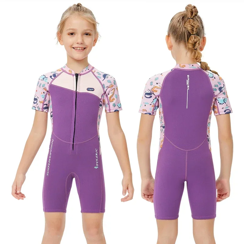 2.5MM Neoprene Wetsuits Kids Swimwears Long/Short Sleeves One-piece Warm Korean Swimsuit for Snorkeling Surfing Cold-proof