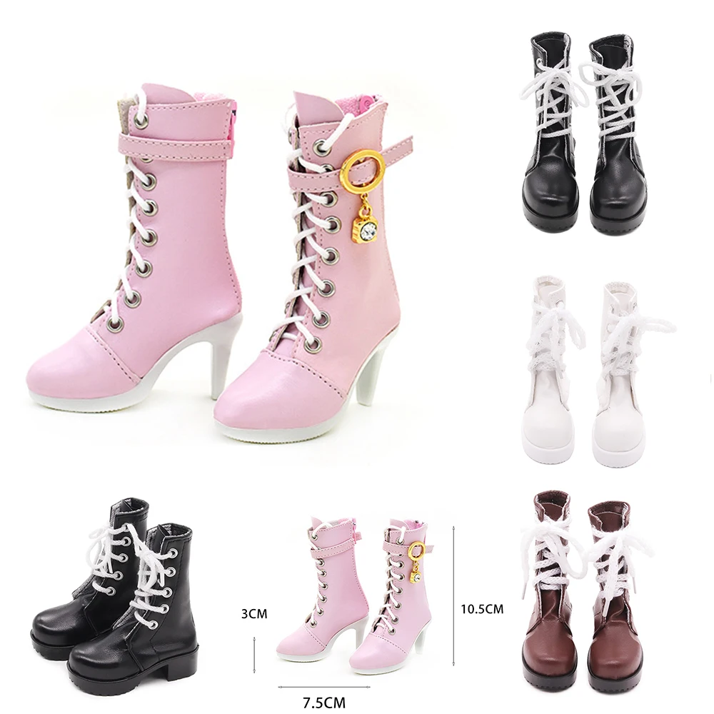 

60cm Doll Lace-up Boots 3 Points BJD Doll Salon Doll Boots Girl Doll Toy Accessories shoesHand Made High Heel Doll Shoes