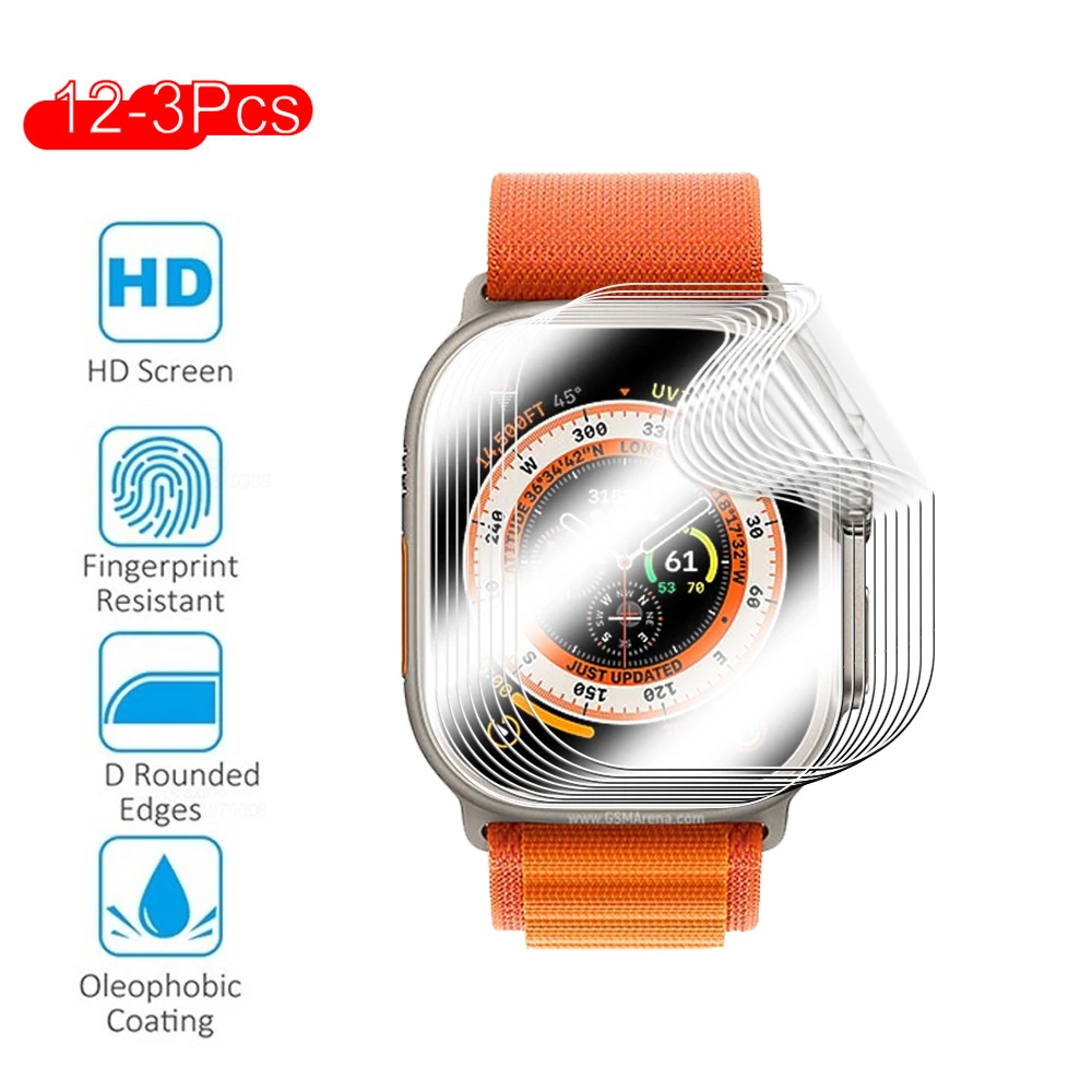 Pellicola Idrogel Curva 3-12Pcs Per Apple Watch Ultra Smartwatch Screen Protector Non Glass Applewatch Series 8 Watch Se Full Cover