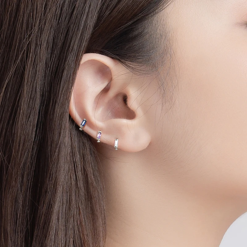 Set Di Orecchini Da Donna In Argento 925 Rettangolari - Scegli Finitura In Argento O Placcato Oro 18K - Gioielli Anallergici, Idea Regalo
