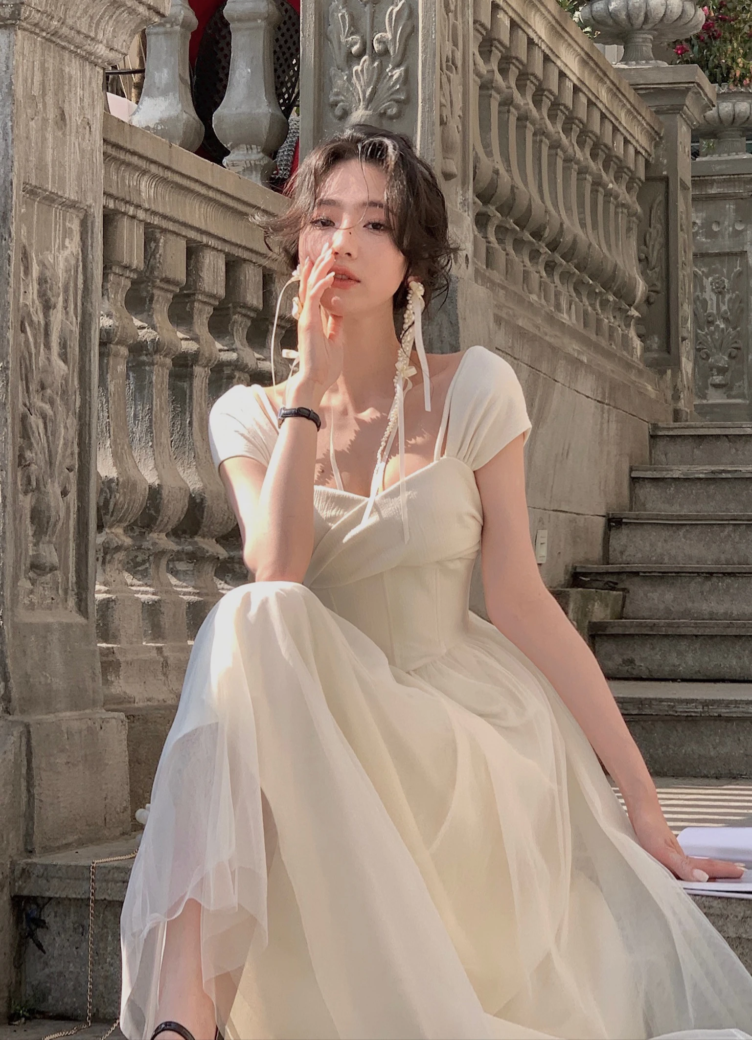 

Elegant Sweet Lace Formal Prom Dresses Women 2023 Summer Wedding Party Bridesmaid Clothes Korean Style Evening Midi Dress Female