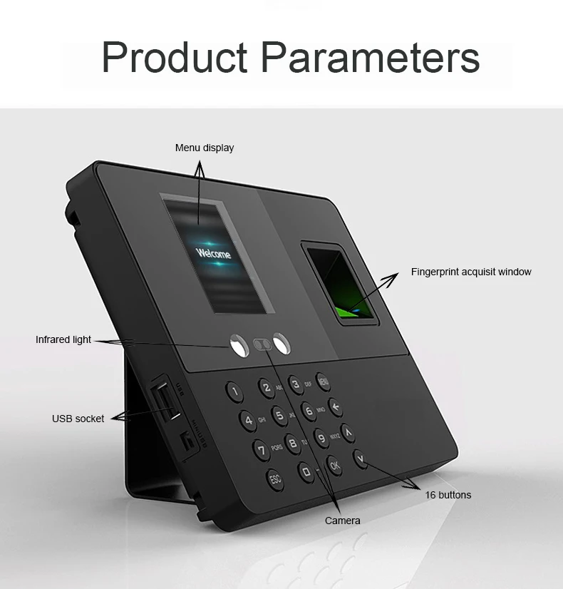 JPX1Face recognition Biometric Fingerprint Time Attendance System Machine Employee Office Fingerprint No software