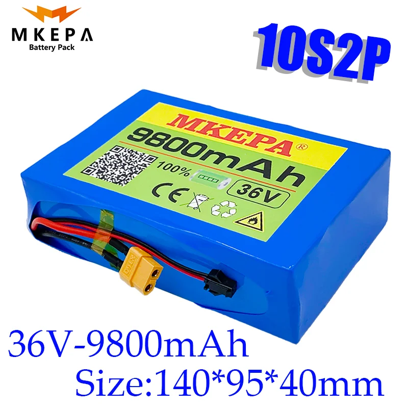 Actual capacity10s2p 36V 9.8ah 450W 18650 Li ion battery pack for